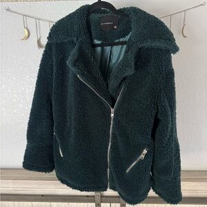 Olivaceous Deep Green Teddy Jacket